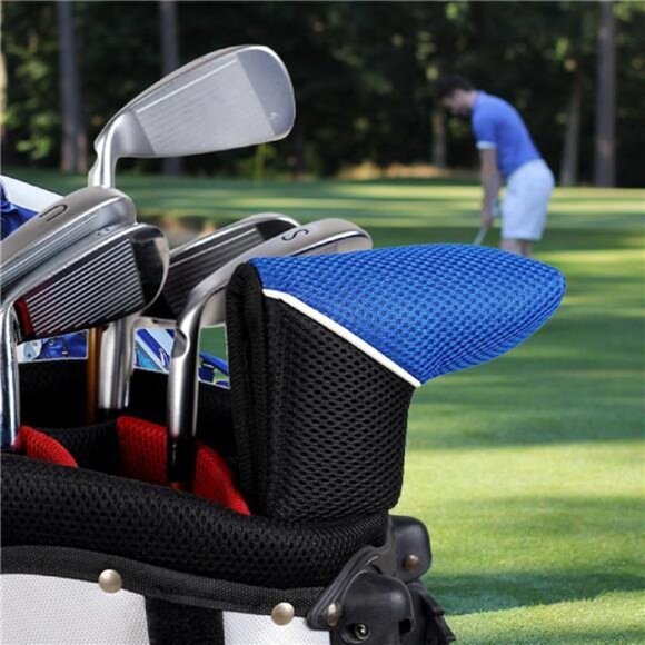Golf Blade Putter Head Cover Black Orange/Blue Mesh for Scotty Ping Callaway - Picture 6 of 7